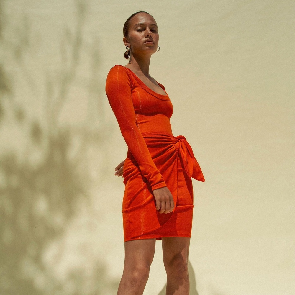 SOLD. NWT The Line by K coral wrap dress